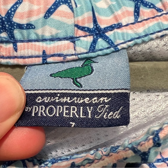 Properly Tied Boys Swim Trunks, Size 7, starfish print - Picture 2 of 3